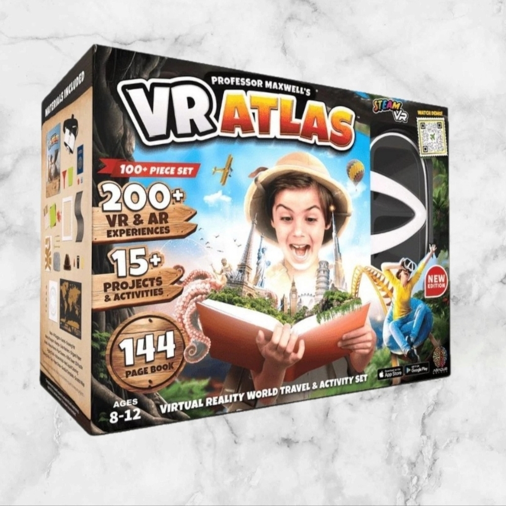 Professor Maxwell's VR Atlas - Virtual Reality Kids Science Kit, Book and Int...